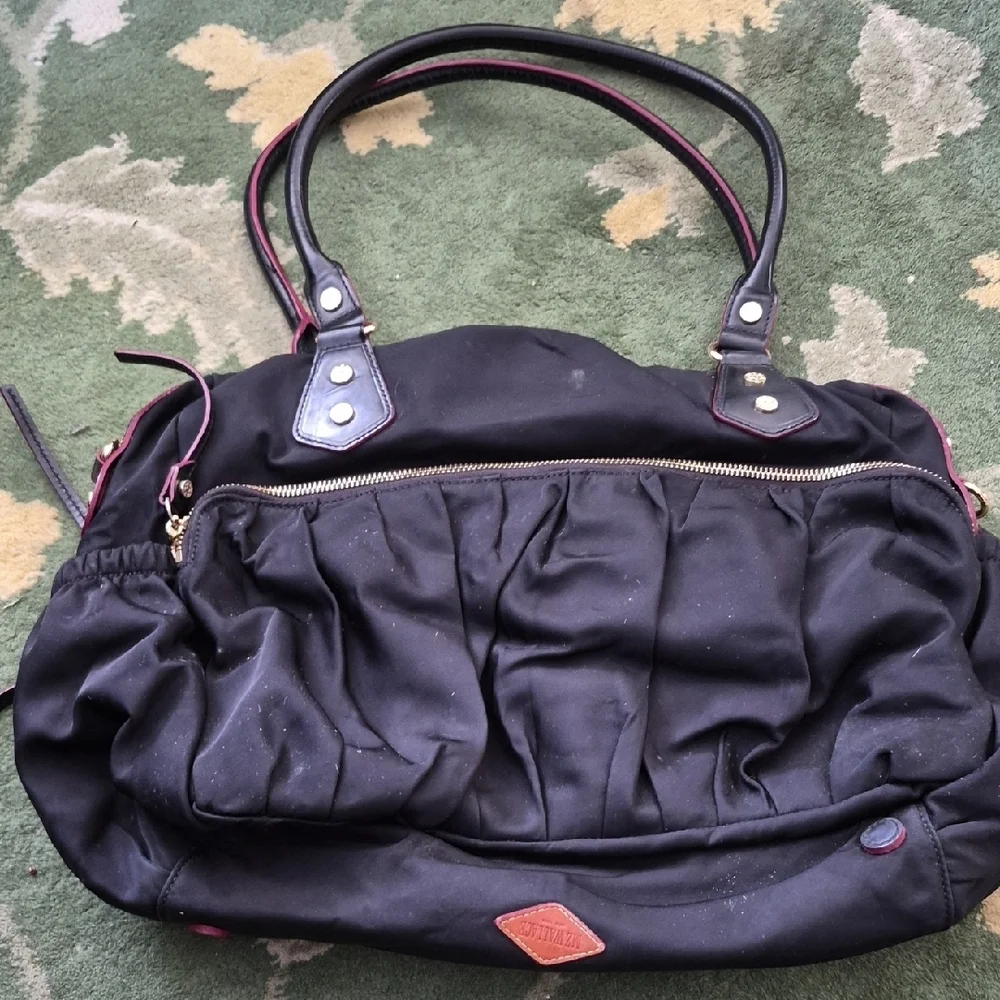 MZ Wallace Black Baby Bag with Red Accents